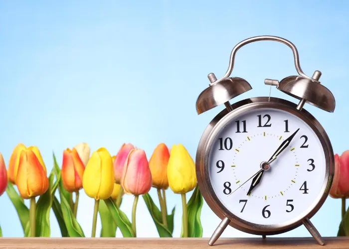 clock moving forward for daylight savings time.